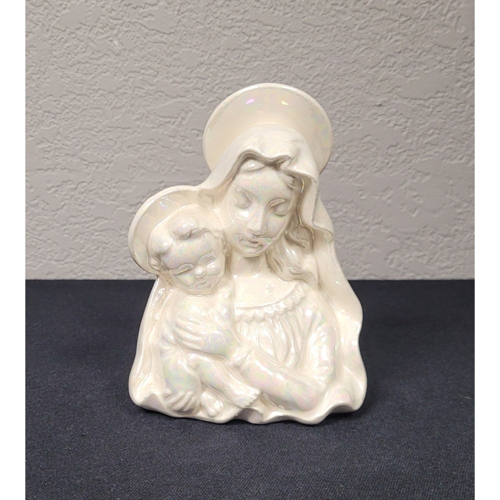 Vintage 1962 Holt Howard "Madonna & Child" Ceramic Figurine Candle Holder